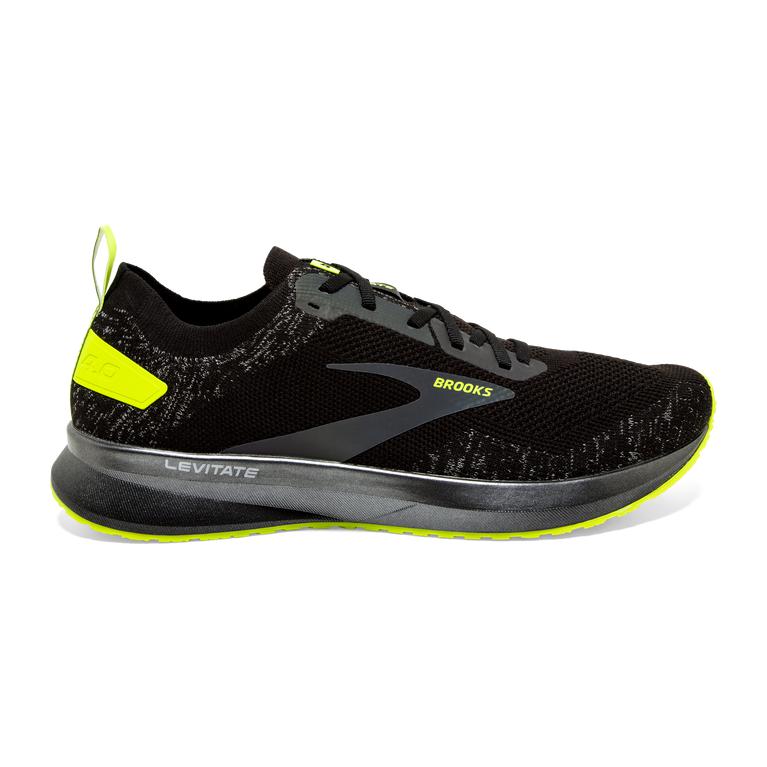 Brooks Levitate 4 Road Running Shoes - Men's - Black/Nightlife/GreenYellow (04781-MHBR)